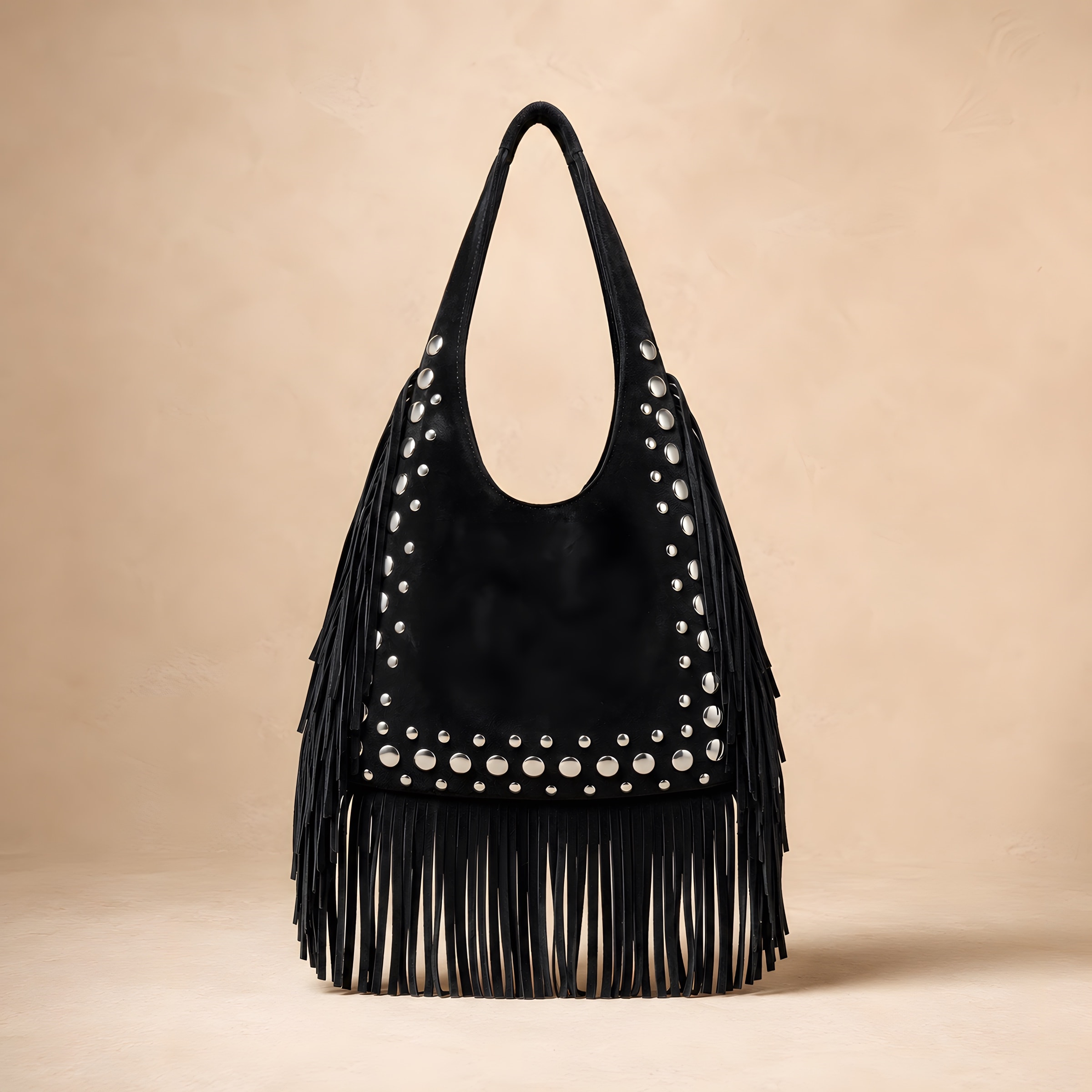 MARRAVA Marrakech Fringe Bag in Black