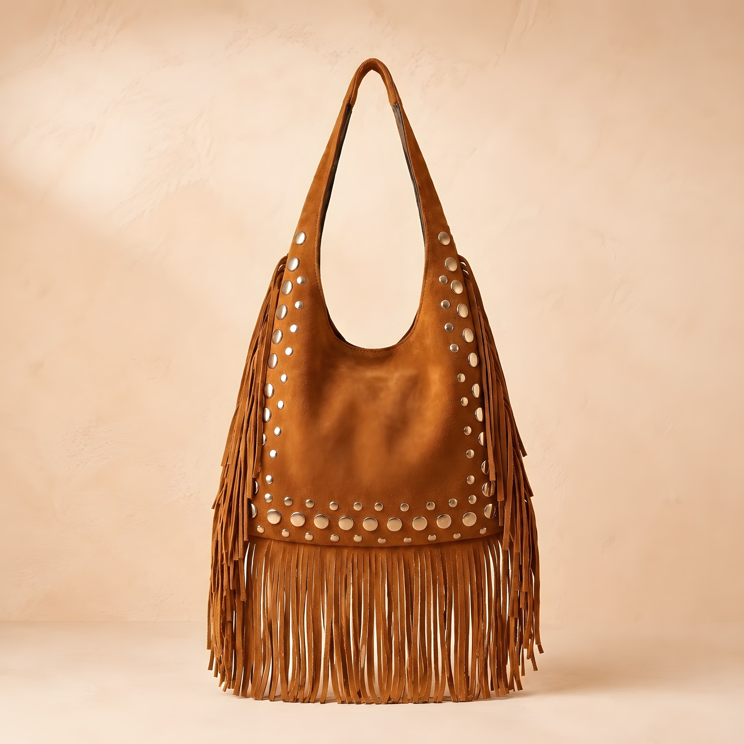 MARRAVA Marrakech Fringe Bag in Camel