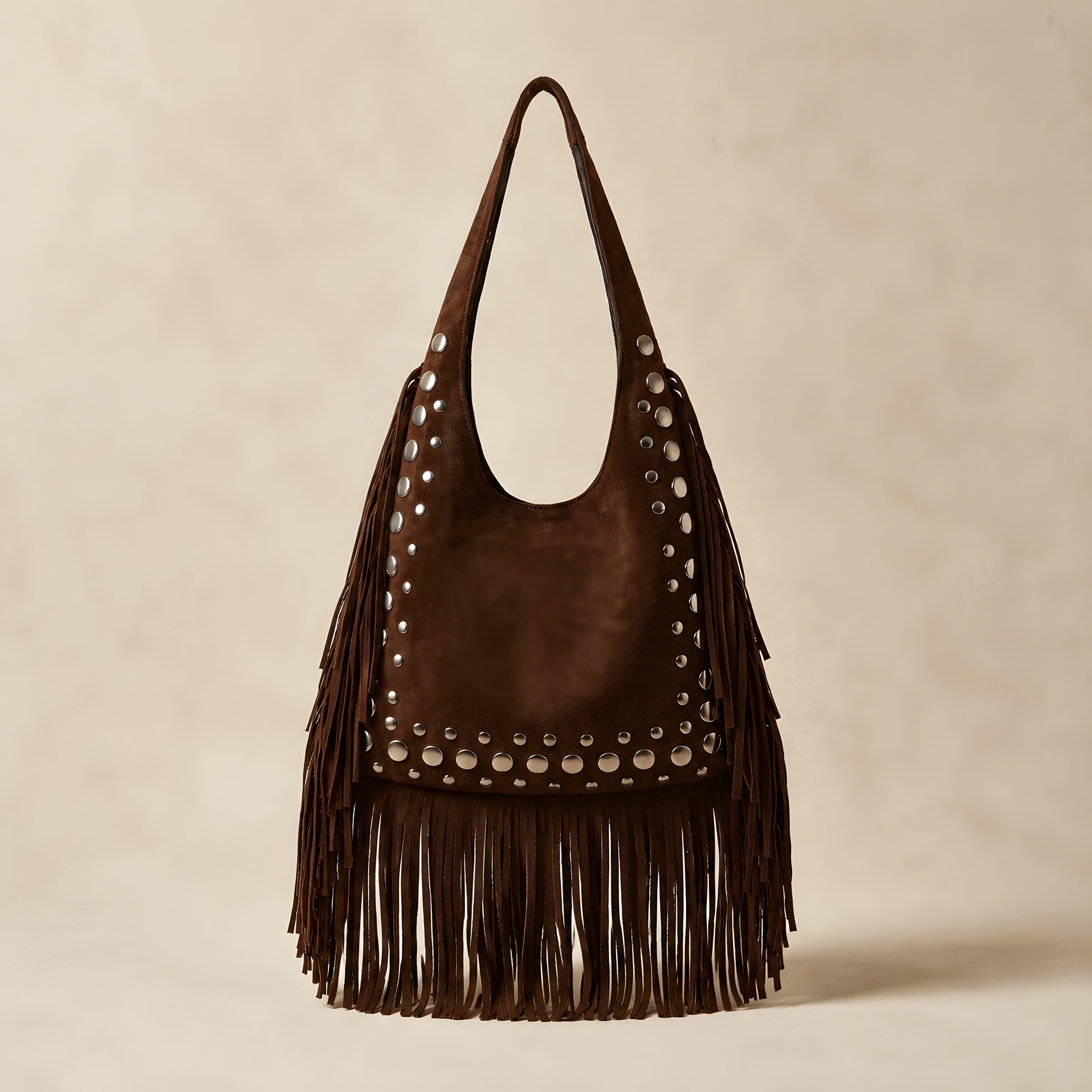 MARRAVA Marrakech Fringe Bag in Chocolate Brown